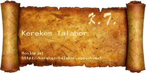 Kerekes Talabor névjegykártya